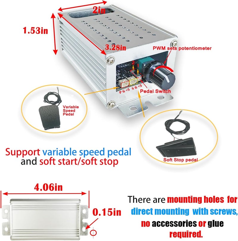 MgcSTEM PWM Soft Start/Soft Stop Variable Speed DC Motor Speed Controller Recoverable Overcurrent Protection PWM Switch Control 9-70V 35A - Image 2